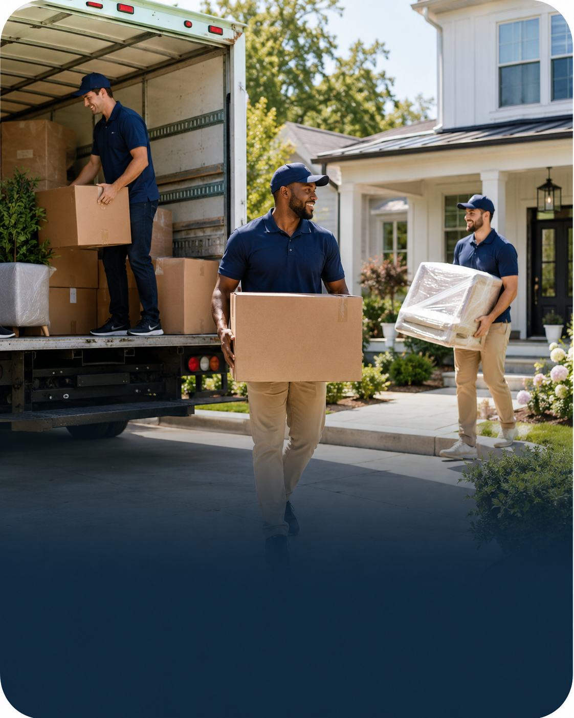 Professional movers loading a truck