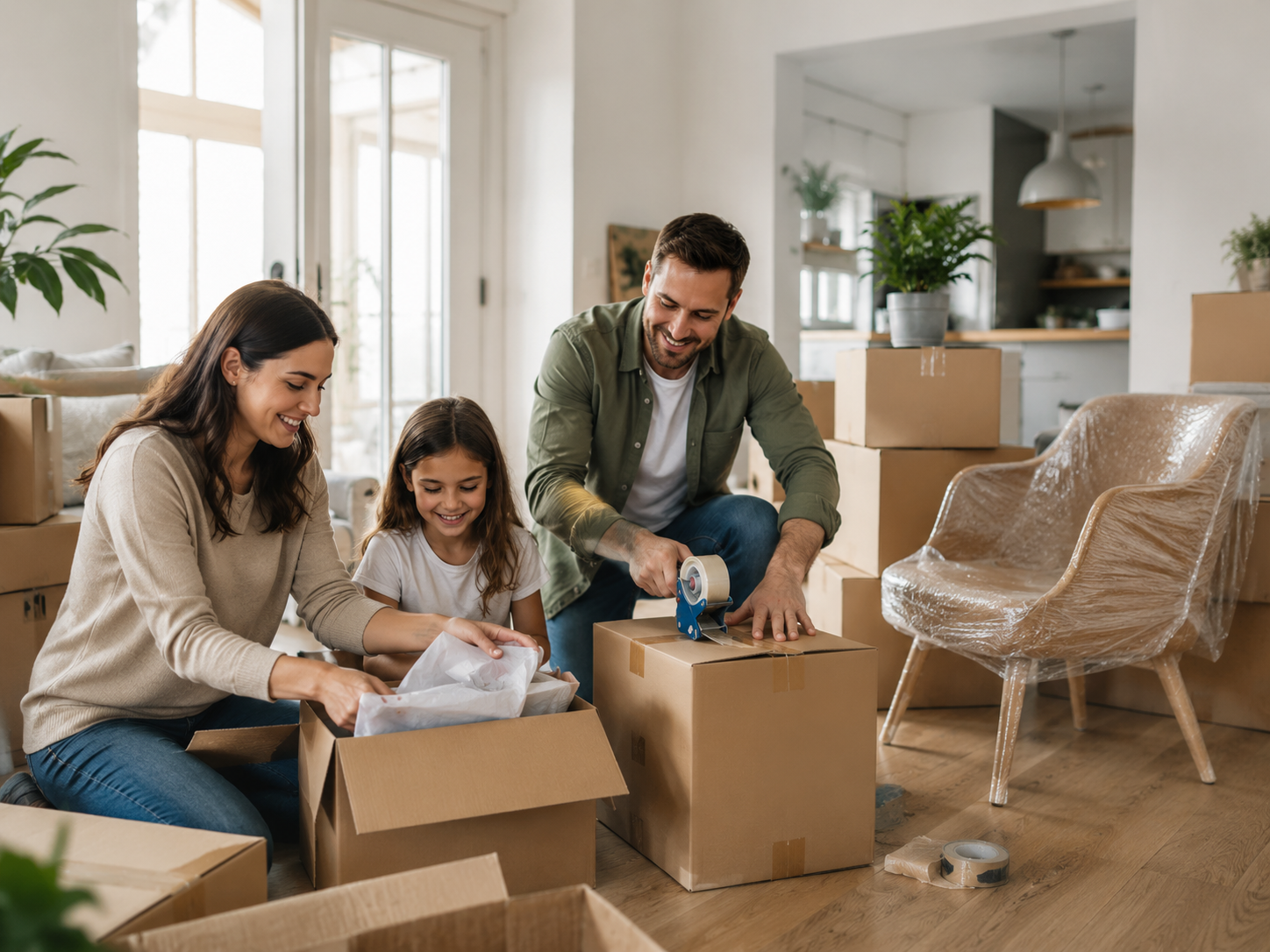 Family preparing for a move